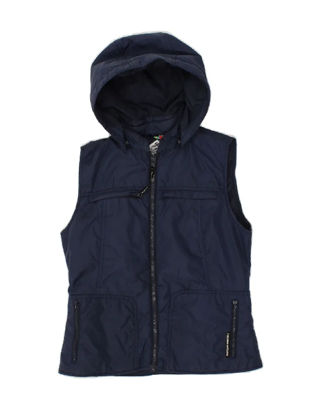 TUCANO URBANO Womens Hooded Gilet IT 40 Small Navy Blue Polyester