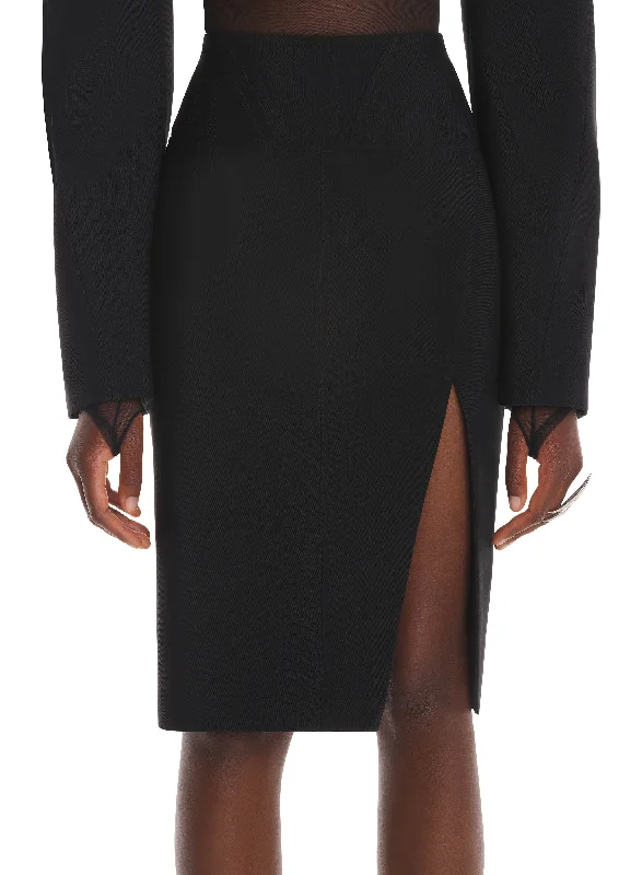 black corseted pencil skirt