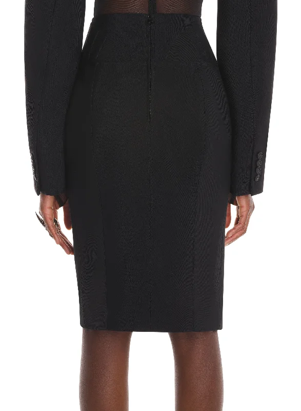 black corseted pencil skirt