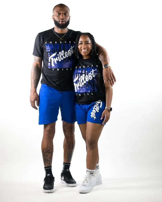 Cursive Women Trillest Shorts - Royal/White/Black