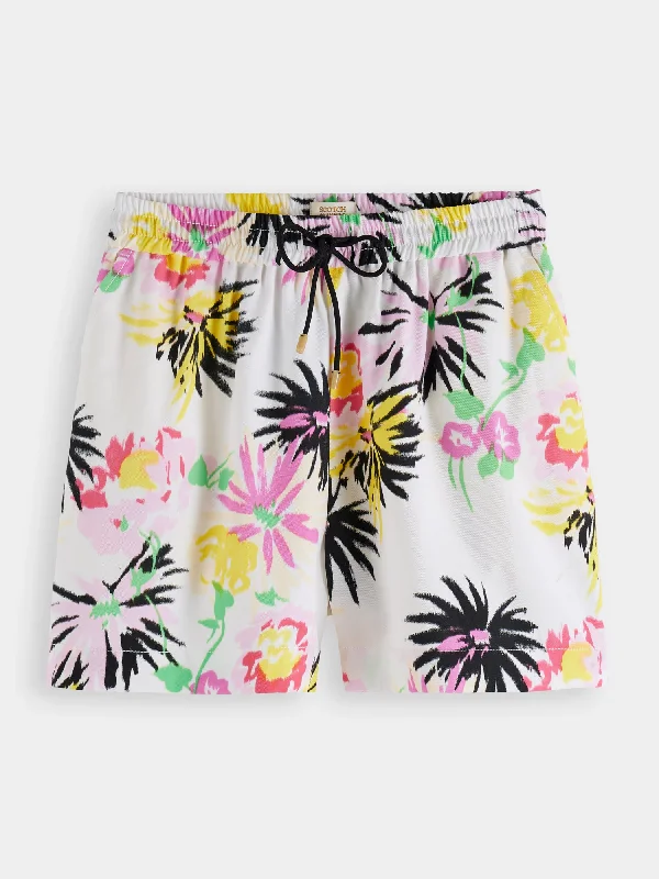 Mid-rise printed shorts