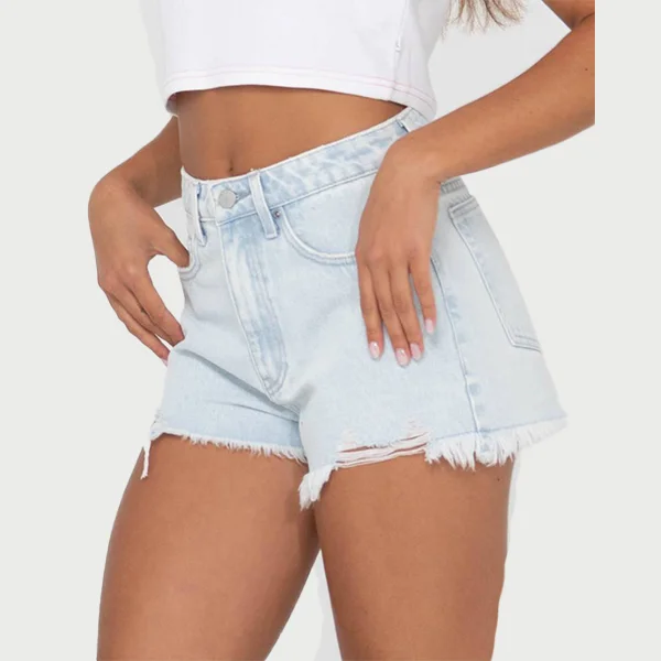 Rusty Dime High Rise Denim Short - Aspen Blue