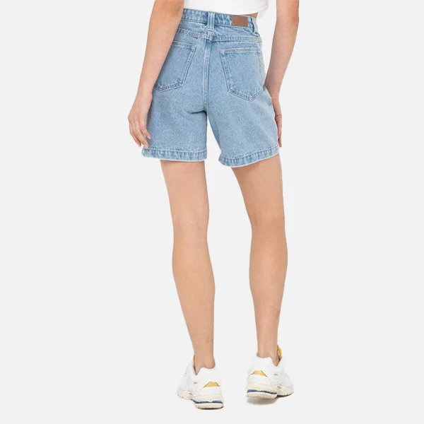 Rusty Penny Kick Flare Long Denim Short - Sky Blue