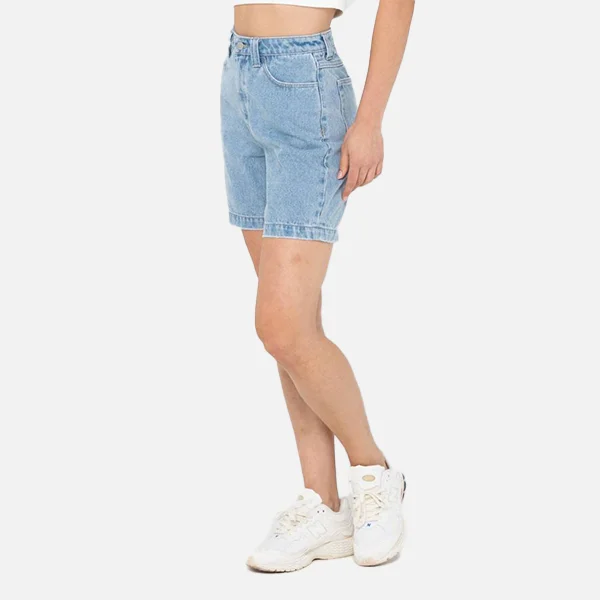 Rusty Penny Kick Flare Long Denim Short - Sky Blue