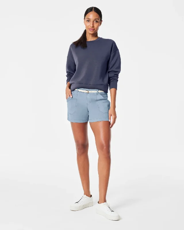 Spanx Stretch Twill Shorts Mountain Blue