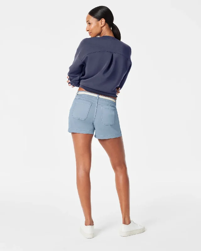 Spanx Stretch Twill Shorts Mountain Blue