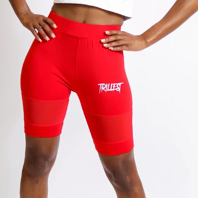 Trillest Biker Shorts - Red/White