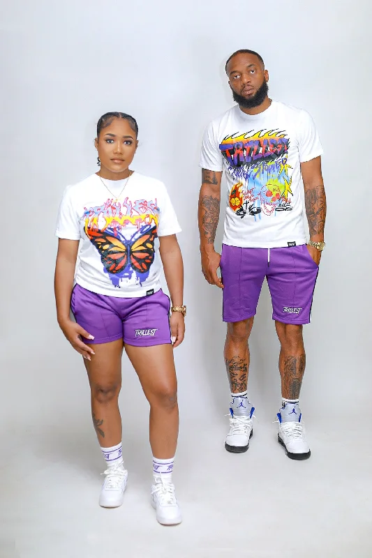 Trillest Women Track Shorts - Purple