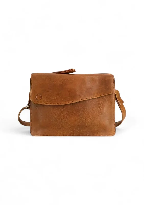 Avalon Handcrafted Leather Crossbody Bag - Cognac