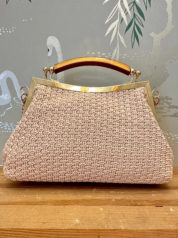 Daisy Woven Clutch Natural