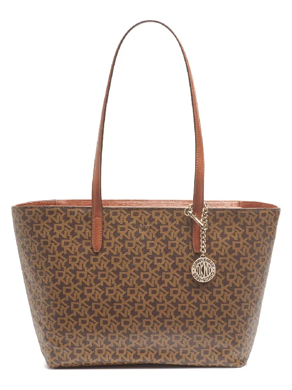 DKNY Women Brown Printed Tote Bag