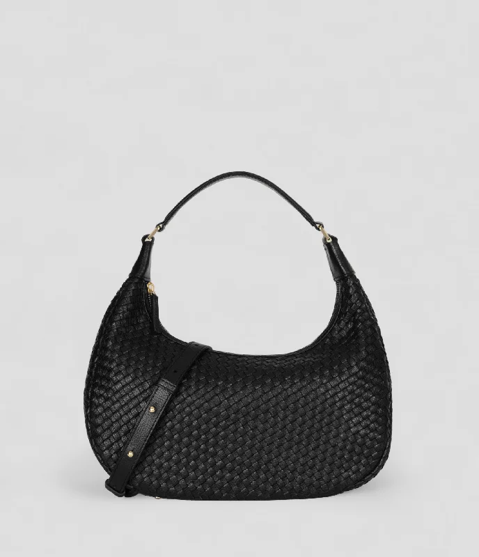 Monty Woven Leather Shoulder Bag