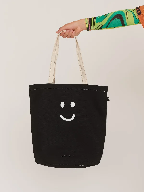 Black Happy Sad Tote Bag