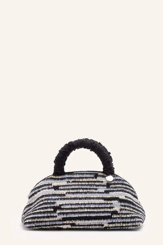 Lune Mini Macrame Bag in Black Multi