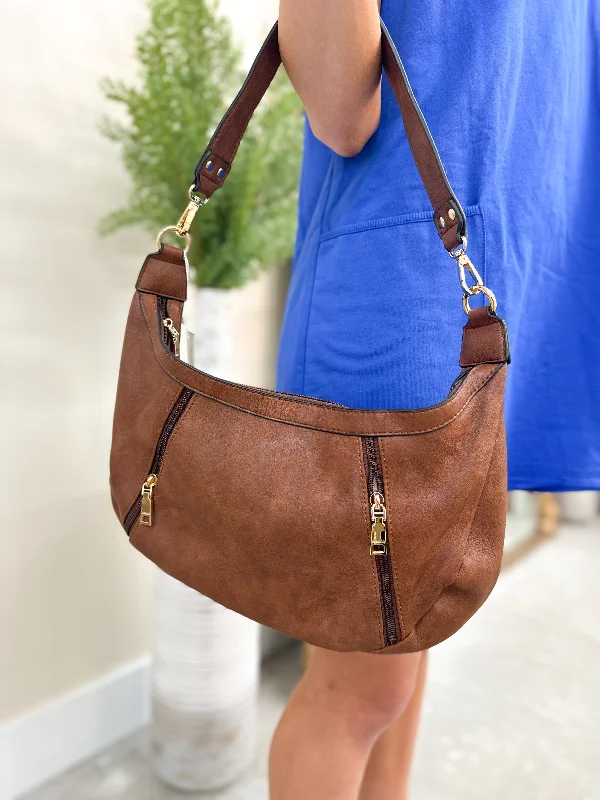 Brown Large Half Moon Bag