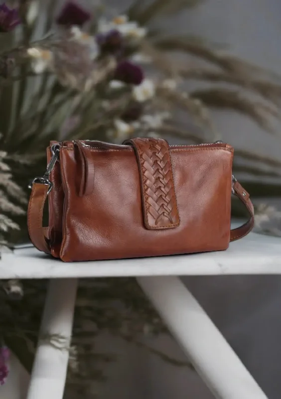 Malabar Leather Crossbody - Cognac