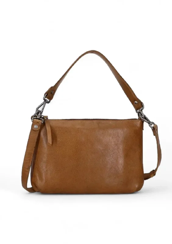 Stevie Leather Crossbody Bag - Cognac