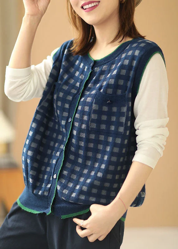 women's waistcoats that are made with soft and comfortable fabricswomen's waistcoats that are made with soft and comfortable fabricsNatural Navy Plaid Button Pockets Fall Sleeveless Waistcoat women's waistcoats that are made with soft and comfortable fabricswomen's waistcoats that are made with soft and comfortable fabricsNatural Navy Plaid Button Pockets Fall Sleeveless Waistcoat