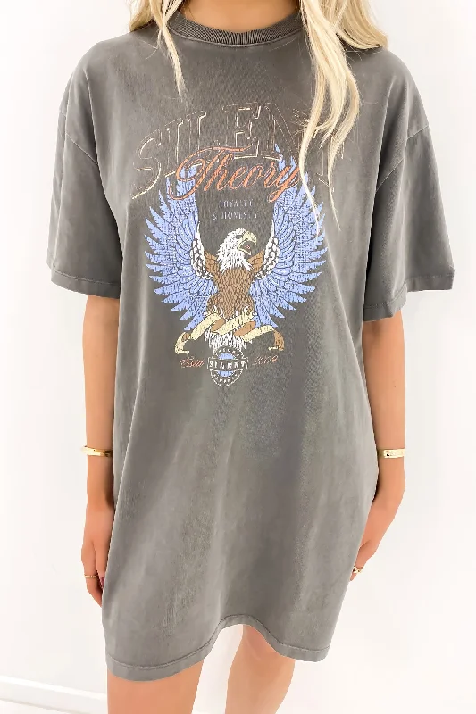 Banded hem – T-shirt with a stitched or elastic band at the bottomBanded hem – T-shirt with a stitched or elastic band at the bottomOpen Wings Tee Dress Coal Banded hem – T-shirt with a stitched or elastic band at the bottomBanded hem – T-shirt with a stitched or elastic band at the bottomOpen Wings Tee Dress Coal